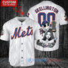NY Mets Jack Skellington Sally World Series Trophy Baseball Jersey White