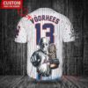 NY Mets Jason Voorhees Halloween World Series Trophy Baseball Jersey White