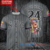 NY Mets Limited Edition World Series Trophy Baseball Jersey Graphite City Connect