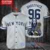 NY Yankees Ghostface Scream Halloween World Series Trophy Baseball Jersey Gray