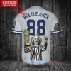 NY Yankees x Beetlejuice Halloween World Series Trophy Baseball Jersey Gray