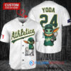 Oakland Athletics Baby Yoda Star Wars Mandalorian Trophy Baseball Jersey White