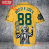 Oakland Athletics Beetlejuice Halloween World Series Trophy Baseball Jersey Gold