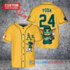 Oakland Athletics x Baby Yoda Star Wars The Mandalorian with Trophy Custom Baseball Jersey Gold