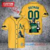 Oakland Athletics x DC Comics Batman The Dark Knight with Trophy Custom Baseball Jersey Gold