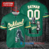 Oakland Athletics x DC Comics Batman The Dark Knight with Trophy Custom Baseball Jersey Green