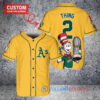 Oakland Athletics x Dr Seuss with World Series Trophy Custom Baseball Jersey Gold
