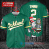 Oakland Athletics x Dr Seuss with World Series Trophy Custom Baseball Jersey Green