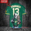 Oakland Athletics x Friday the 13th Jason Voorhees Halloween with World Series Trophy Custom Baseball Jersey Green
