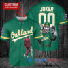 Oakland Athletics x Joker DC Comics with Trophy Custom Baseball Jersey Green