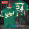 Oakland Athletics x Lord Voldemort Harry Potter with Trophy Custom Baseball Jersey Green