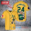 Oakland Athletics x Luke Skywalker Star Wars with Trophy Custom Baseball Jersey Gold