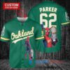 Oakland Athletics x Marvel Spiderman with Trophy Custom Baseball Jersey Green