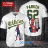 Oakland Athletics x Marvel Spiderman with Trophy Custom Baseball Jersey White