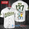 Oakland Athletics x Rick and Morty with Trophy Custom Baseball Jersey White