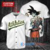 Oakland Athletics x Son Goku Kakarot Super Saiyan Dragon Ball Z with Trophy Baseball Jersey White