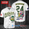 Oakland Athletics x SpongeBob SquarePants with Trophy Custom Baseball Jersey White
