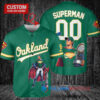 Oakland Athletics x Superman DC Comics with Trophy Custom Baseball Jersey Green