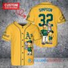 Oakland Athletics x The Simpsons Bart Simpson, Homer Simpson, Lisa Simpson with Trophy Custom Baseball Jersey Gold