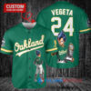 Oakland Athletics x Vegeta Super Saiyan Dragon Ball Z with Trophy Custom Baseball Jersey Green