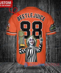 Orioles Beetlejuice Halloween World Series Trophy Baseball Jersey - Orange