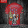 Philadelphia Phillies x Beetlejuice Halloween with World Series Trophy Custom Baseball Jersey Red