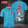 Philadelphia Phillies x Dr Seuss with World Series Trophy Custom Baseball Jersey Light Blue