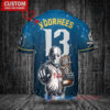 Philadelphia Phillies x Friday the 13th Jason Voorhees Halloween with World Series Trophy Custom Baseball Jersey Blue City Connect