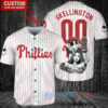 Philadelphia Phillies x Jack Skellington and Sally The Nightmare Before Christmas with World Series Trophy Custom Baseball Jersey White
