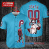 Philadelphia Phillies x Joker DC Comics with Trophy Custom Baseball Jersey Light Blue