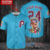 Philadelphia Phillies x Limited Edition with World Series Trophy Custom Baseball Jersey Light Blue