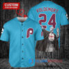 Philadelphia Phillies x Lord Voldemort Harry Potter with Trophy Custom Baseball Jersey Light Blue