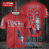 Philadelphia Phillies x Marvel Spiderman with Trophy Custom Baseball Jersey Red
