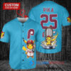 Philadelphia Phillies x Pikachu Pokemon with Trophy Custom Baseball Jersey Light Blue