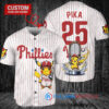 Philadelphia Phillies x Pikachu Pokemon with Trophy Custom Baseball Jersey White