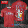 Philadelphia Phillies x Rick and Morty with Trophy Custom Baseball Jersey Red