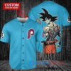 Philadelphia Phillies x Son Goku Kakarot Super Saiyan Dragon Ball Z with Trophy Baseball Jersey Light Blue
