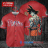 Philadelphia Phillies x Son Goku Kakarot Super Saiyan Dragon Ball Z with Trophy Baseball Jersey Red