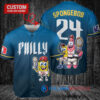 Philadelphia Phillies x SpongeBob SquarePants with Trophy Custom Baseball Jersey Blue City Connect