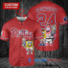Philadelphia Phillies x SpongeBob SquarePants with Trophy Custom Baseball Jersey Red