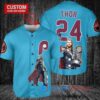 Philadelphia Phillies x Thor Marvel with Trophy Custom Baseball Jersey Light Blue