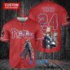 Philadelphia Phillies x Thor Marvel with Trophy Custom Baseball Jersey Red