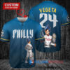 Philadelphia Phillies x Vegeta Super Saiyan Dragon Ball Z with Trophy Custom Baseball Jersey Blue City Connect