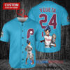 Philadelphia Phillies x Vegeta Super Saiyan Dragon Ball Z with Trophy Custom Baseball Jersey Light Blue