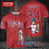 Philadelphia Phillies x Vegeta Super Saiyan Dragon Ball Z with Trophy Custom Baseball Jersey Red