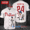 Philadelphia Phillies x Vegeta Super Saiyan Dragon Ball Z with Trophy Custom Baseball Jersey White