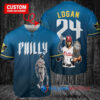 Philadelphia Phillies x Wolverine Logan with Trophy Custom Baseball Jersey Blue City Connect