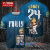 Phillies Baby Groot Marvel Guardians Of The Galaxy Baseball Jersey Blue