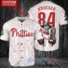 Phillies Freddy Krueger Halloween World Series Trophy Baseball Jersey White
