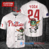 Phillies x Baby Yoda Star Wars Mandalorian Trophy Baseball Jersey White